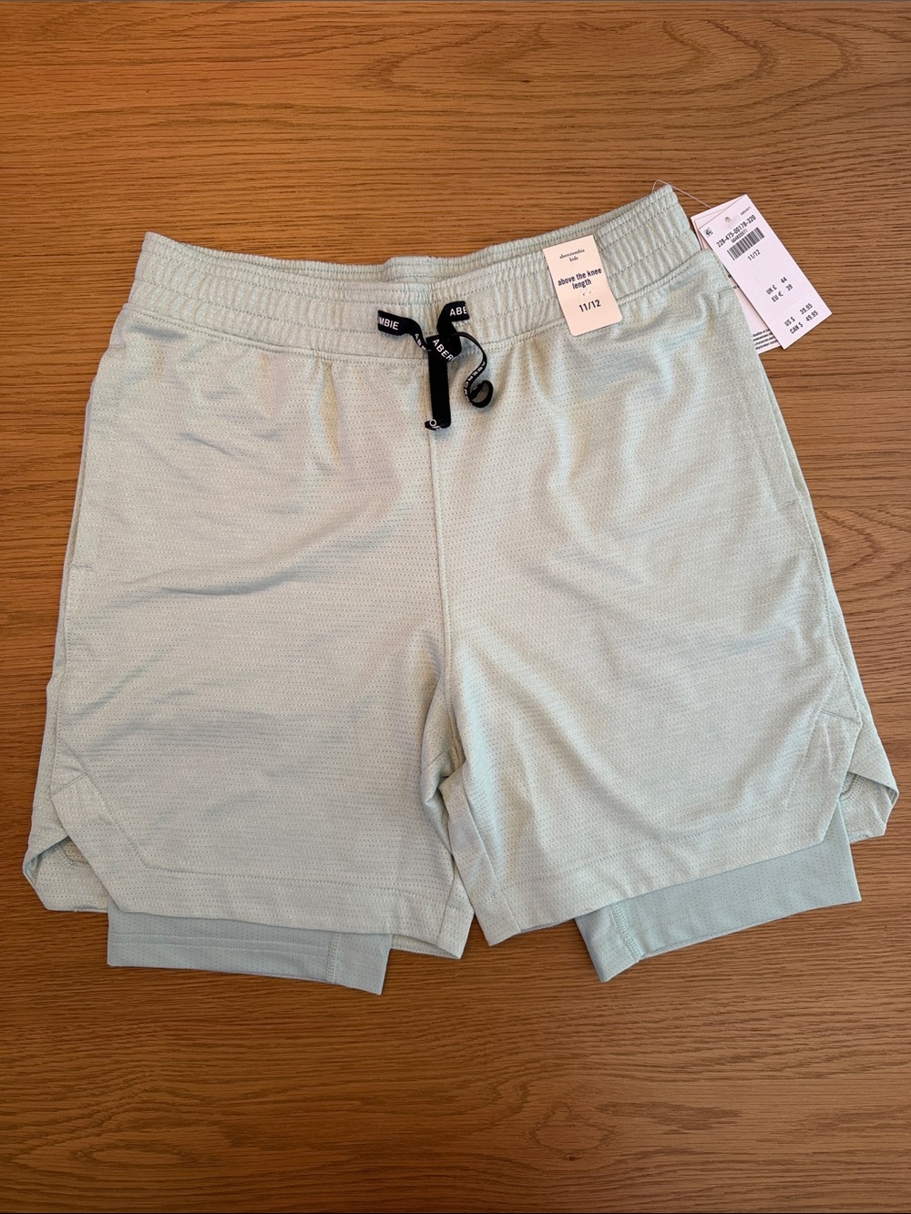 abercrombie kids Mint Green Active Shorts - 11/12 NWT